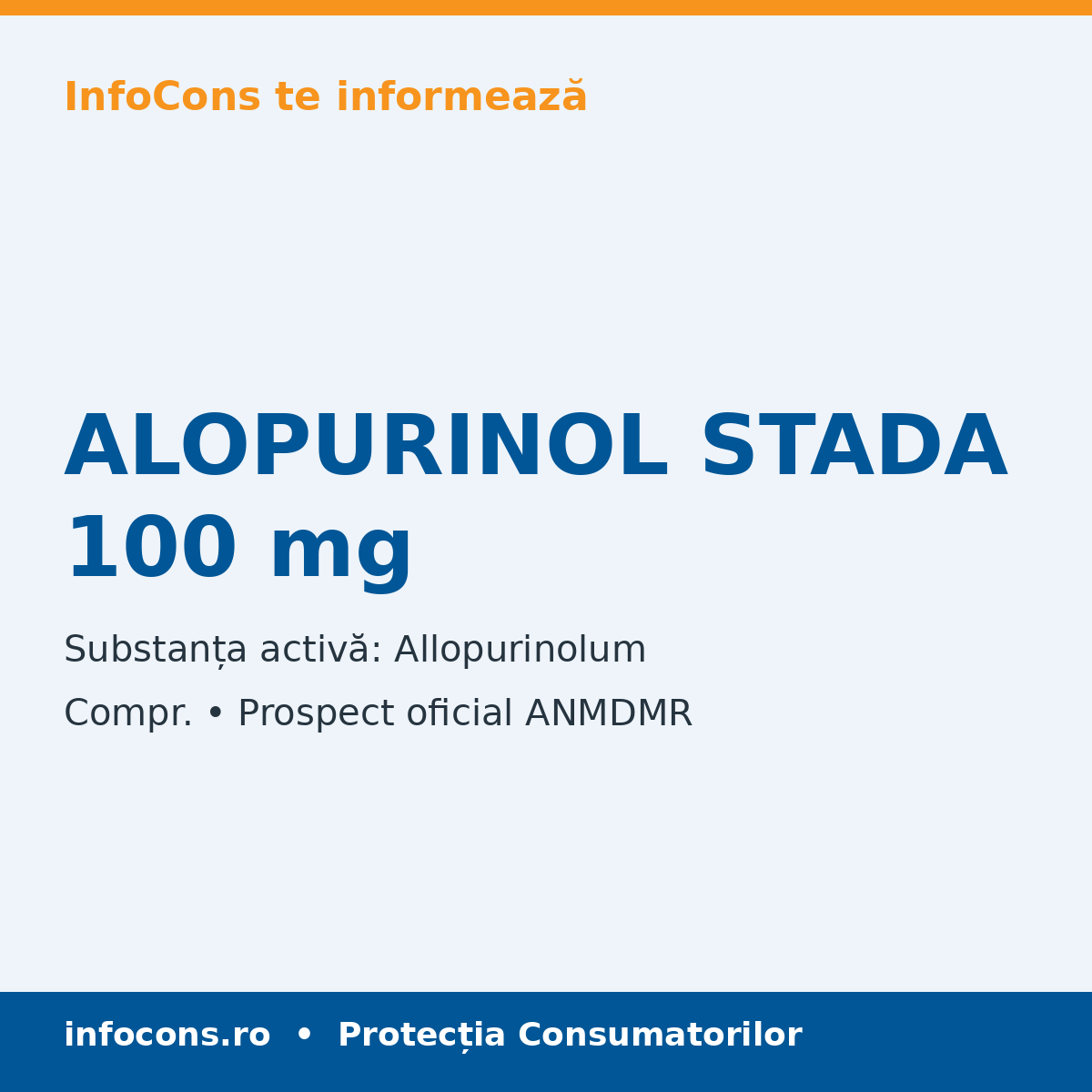 ALOPURINOL STADA 100 mg - Prospect Medical - InfoCons
