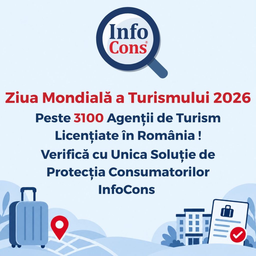 Ziua Mondială a Turismului 2026 : Peste 3100 Agenții de Turism Licențiate &icirc;n Rom&acirc;nia ! Verifică cu Unica Soluție de Protecția Consumatorilor InfoCons