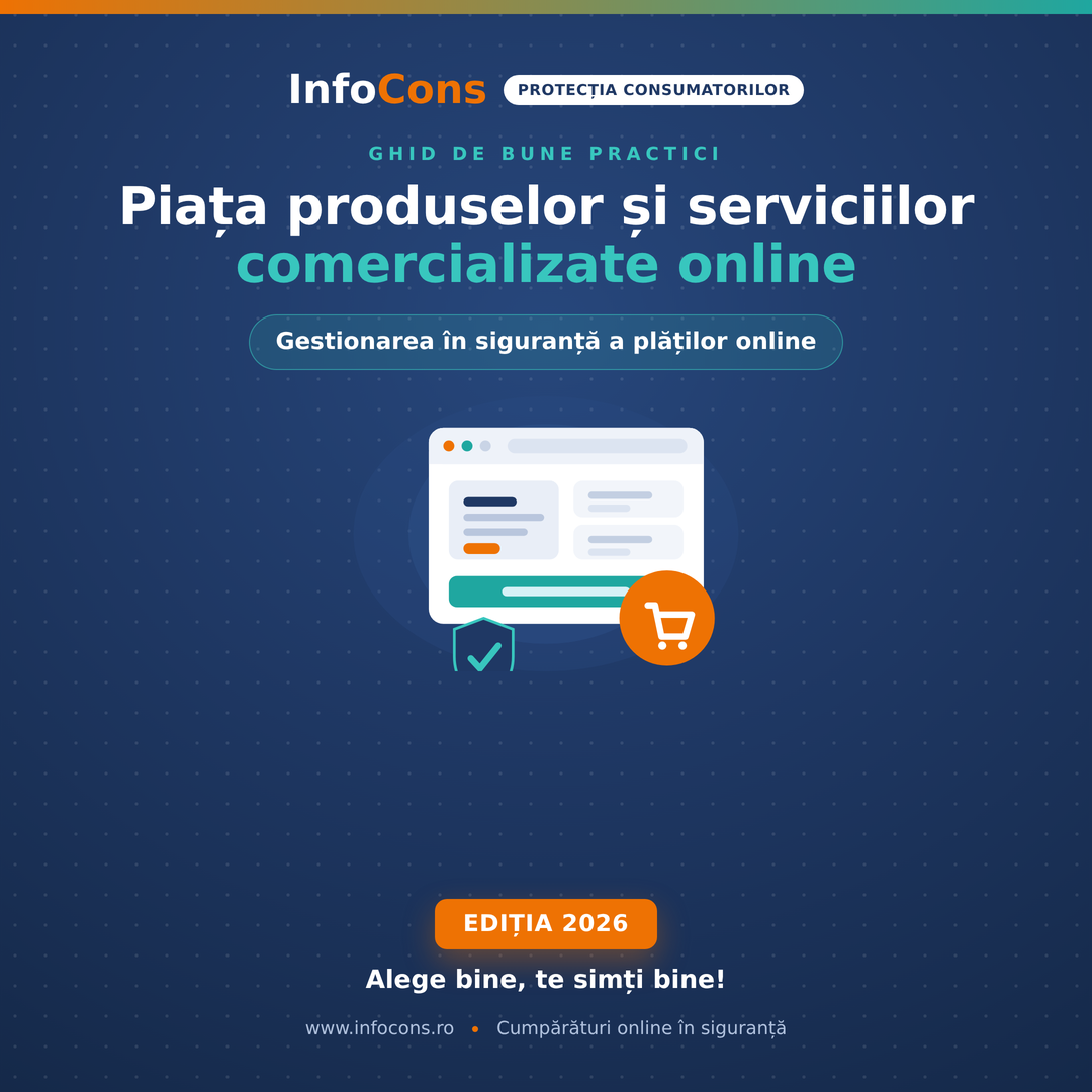 07. InfoCons te informează - Ghidul de bune practici privind piața produselor și serviciilor comercializate online - Gestionarea în siguranță a plăților online