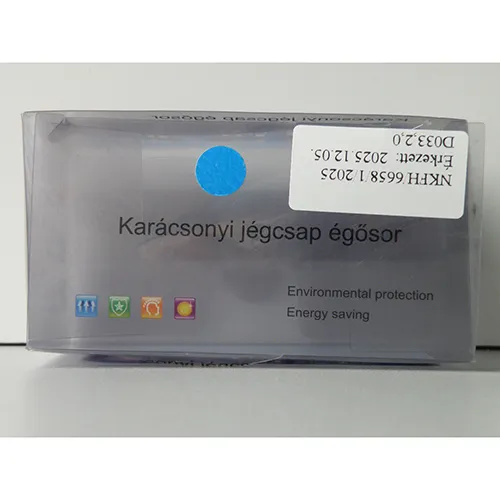 Lanț de iluminat LED decorativ extensibil &icirc;n stil ciclic, cu 125 de lumini LED albastre ne&icirc;nlocuibile, fire izolate transparente și o cutie mică de redresor electronic alb.