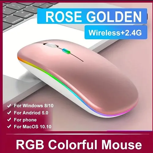 Mouse de calculator fără fir cu un cablu USB.