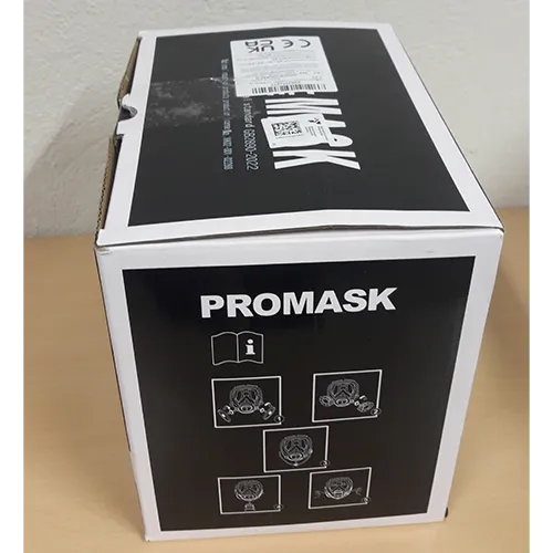 Mască respiratorie, comercializată ca „Mască respiratorie cu față completă cu filtru 6001, mască de praf pentru protecție împotriva particulelor fine, mască de vopsire pentru gaze, vapori, rășină epoxidică, vopsire prin pulverizare, substanțe chimice, șlefuire, lucrări de construcții, industrie”.