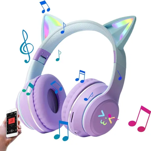 Căști Bluetooth sub formă de urechi de pisică.