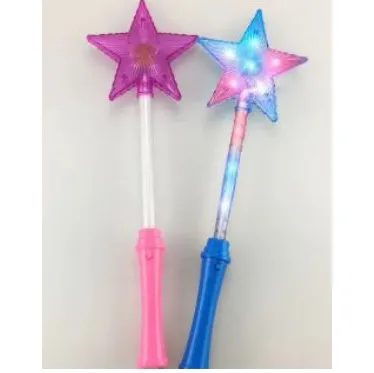 Băț de lumină din plastic transparent albastru cu un buton pentru a porni LED-urile.