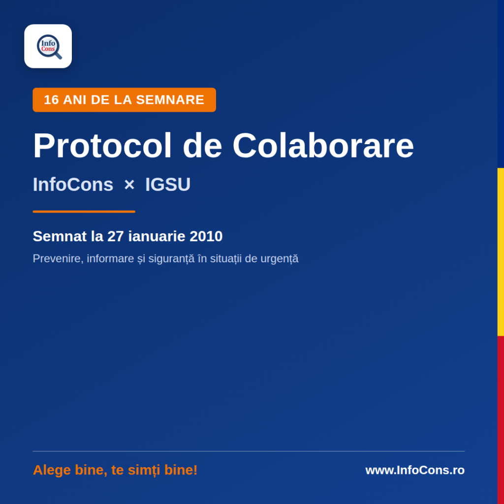 16 ani de la semnarea Protocolului de Colaborare dintre InfoCons si Inspectoratul General pentru Situatii de Urgenta (IGSU)