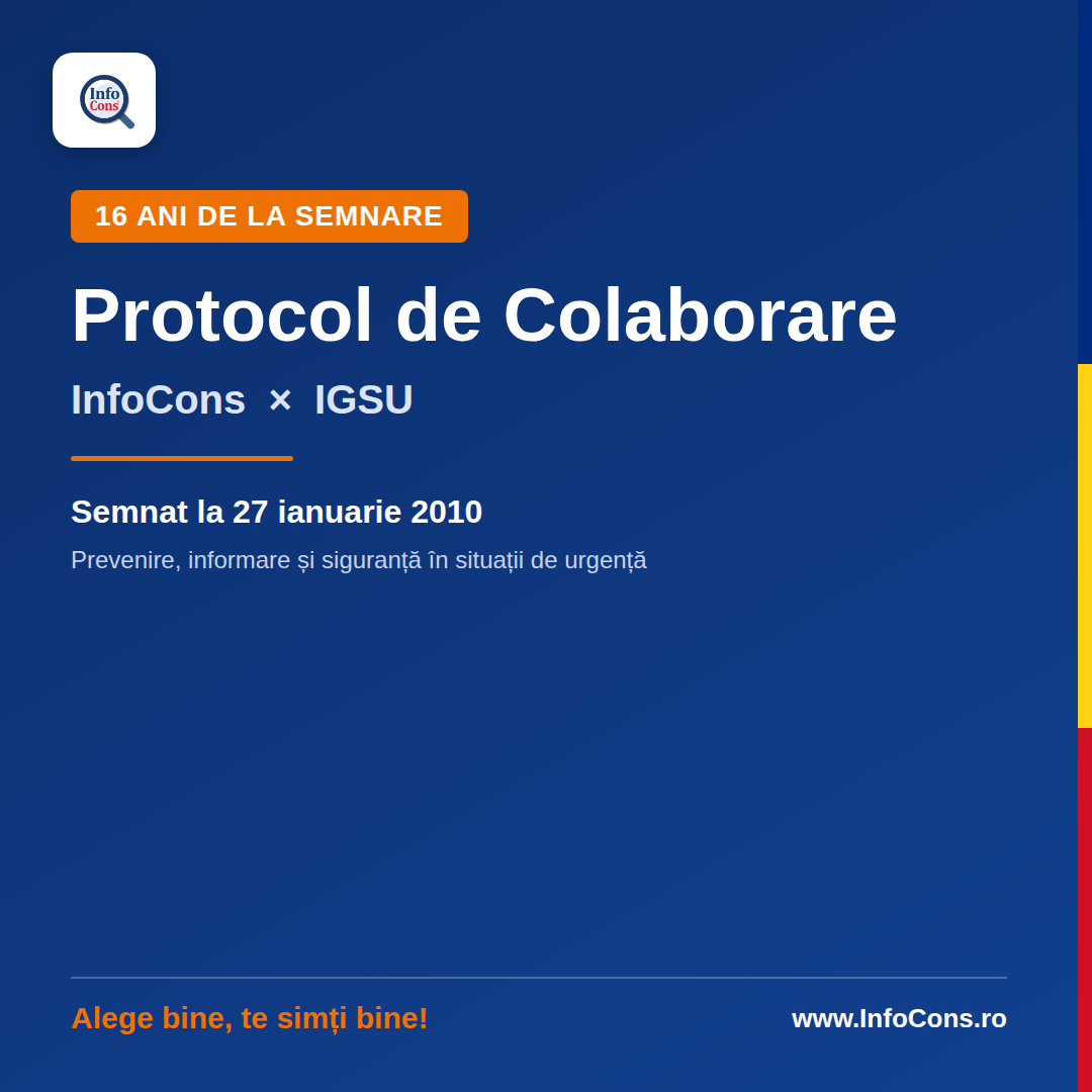 16 ani de la semnarea Protocolului de Colaborare dintre InfoCons si Inspectoratul General pentru Situatii de Urgenta (IGSU)