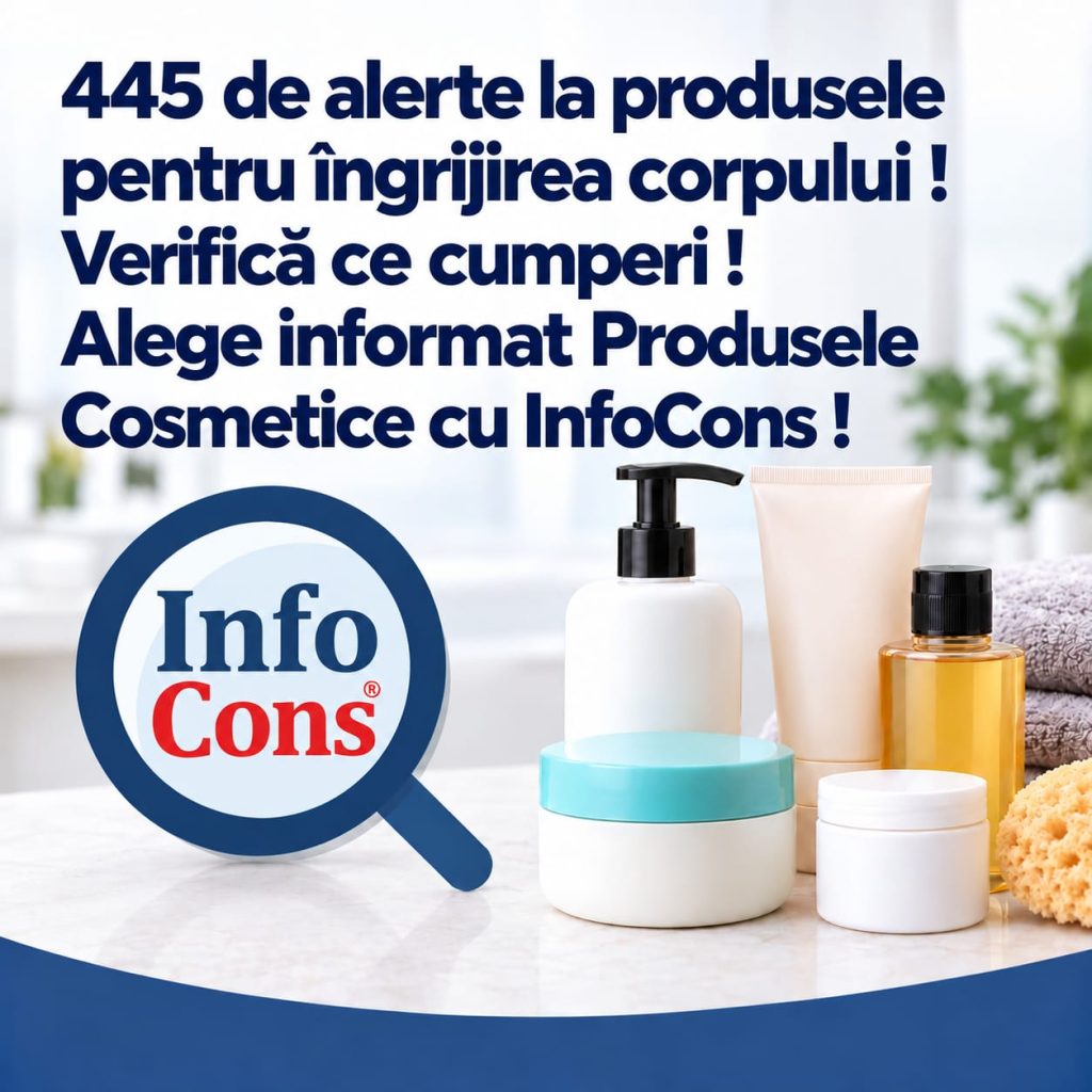 445 de alerte la produsele pentru &icirc;ngrijirea corpului ! Verifică ce cumperi ! Alege informat Produsele Cosmetice cu InfoCons !