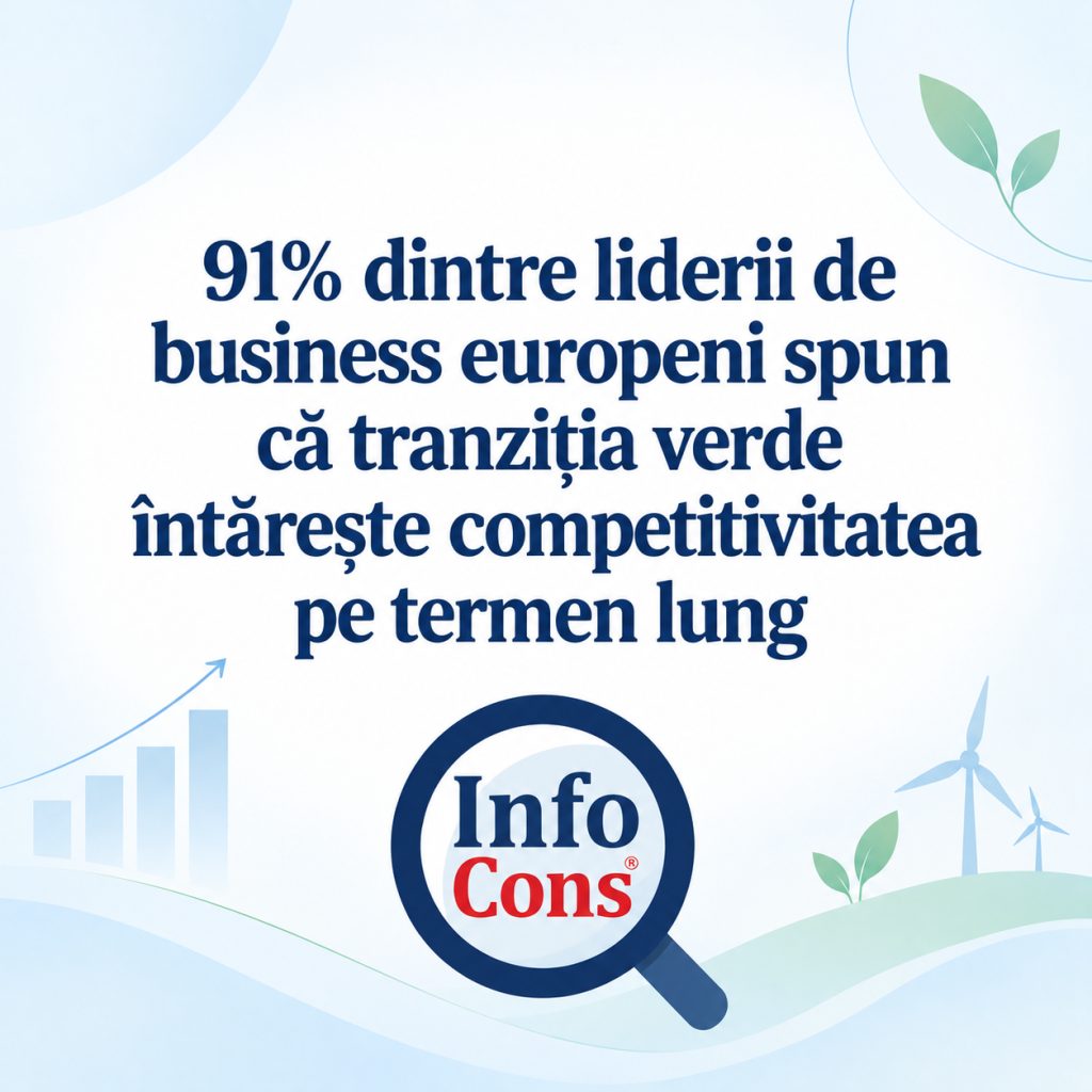 91% dintre liderii de business europeni spun că tranziția verde &icirc;ntărește competitivitatea pe termen lung - InfoCons te informează !