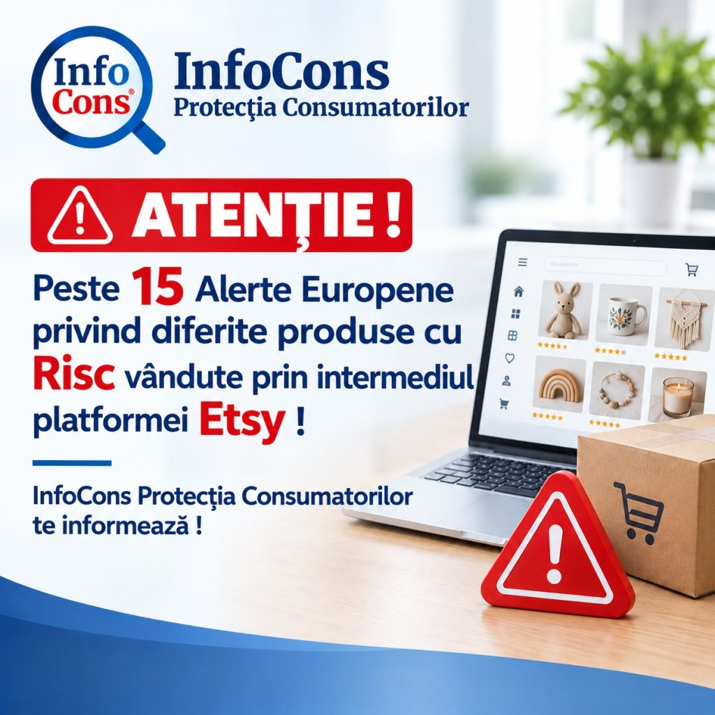 ATENȚIE ! Peste 15 Alerte Europene privind diferite produse cu Risc vândute prin intermediul platformei Etsy ! InfoCons Protecția Consumatorilor te informează !