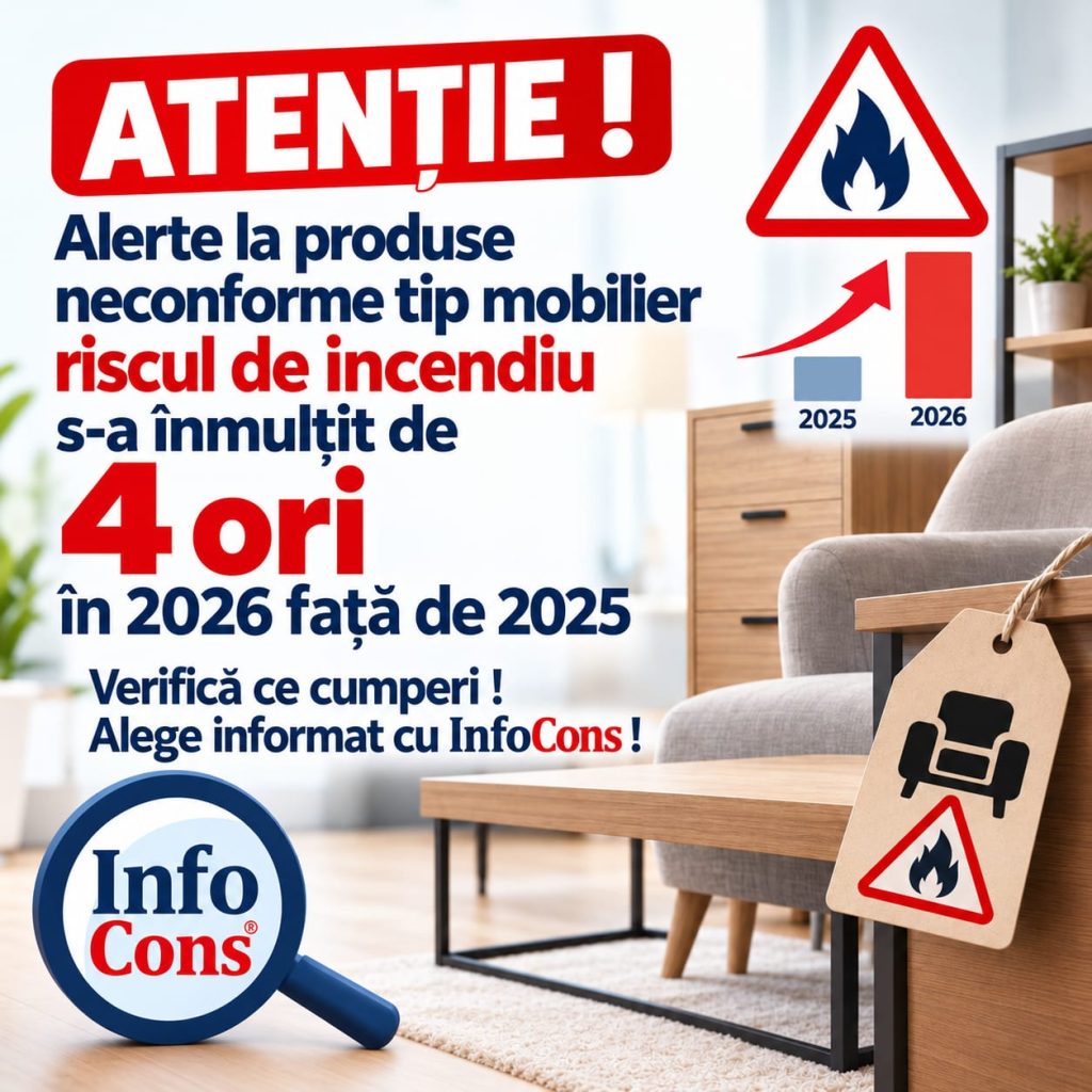 Atenție ! Alerte la produse neconforme tip mobilier riscul de incendiu s-a înmulțit de 4 ori în 2026 față de 2025