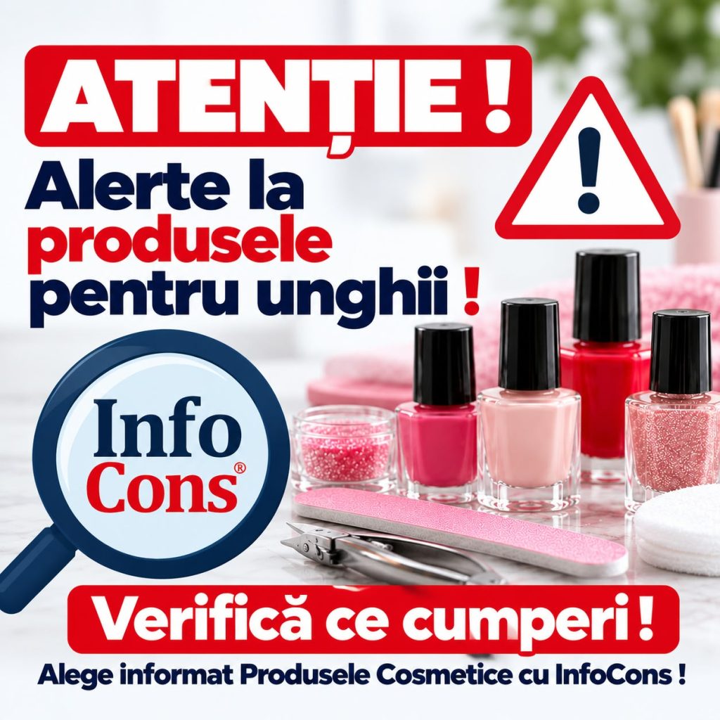 Atenție ! Alerte la produsele pentru unghii ! Verifică ce cumperi ! Alege informat Produsele Cosmetice cu InfoCons !