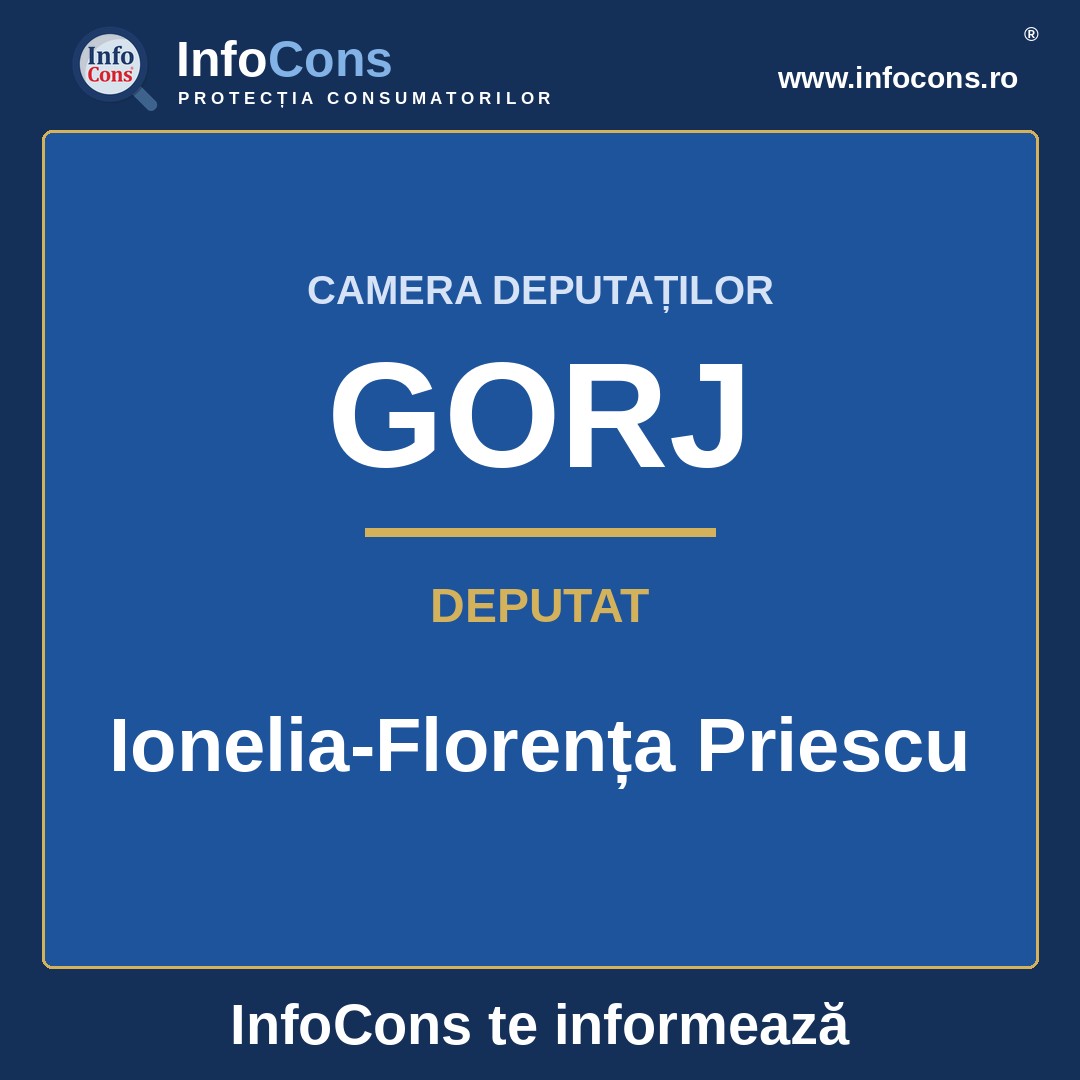 Camera Deputaților și deputata Ionelia-Florența Priescu – InfoCons te informează