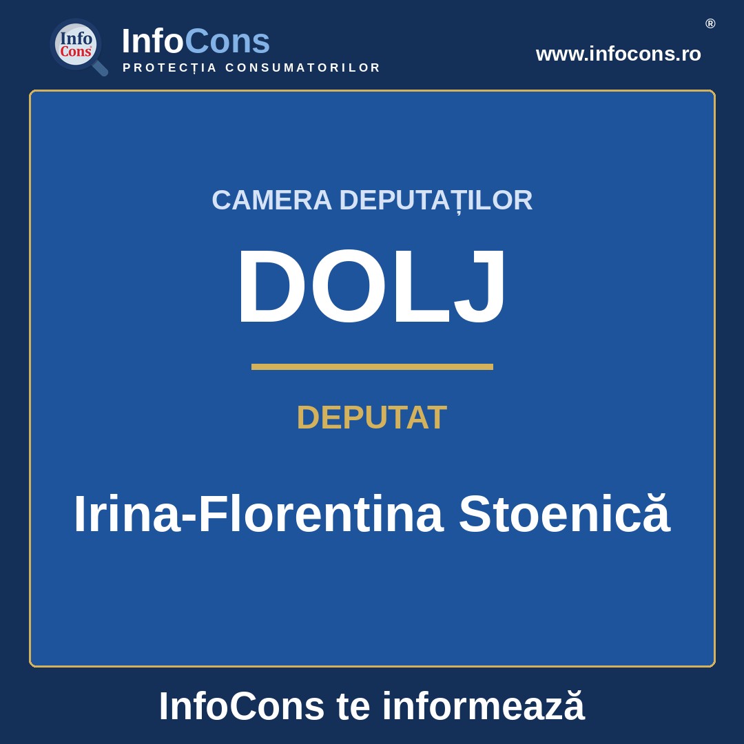Camera Deputaților și deputata Irina-Florentina Stoenică – InfoCons te informează