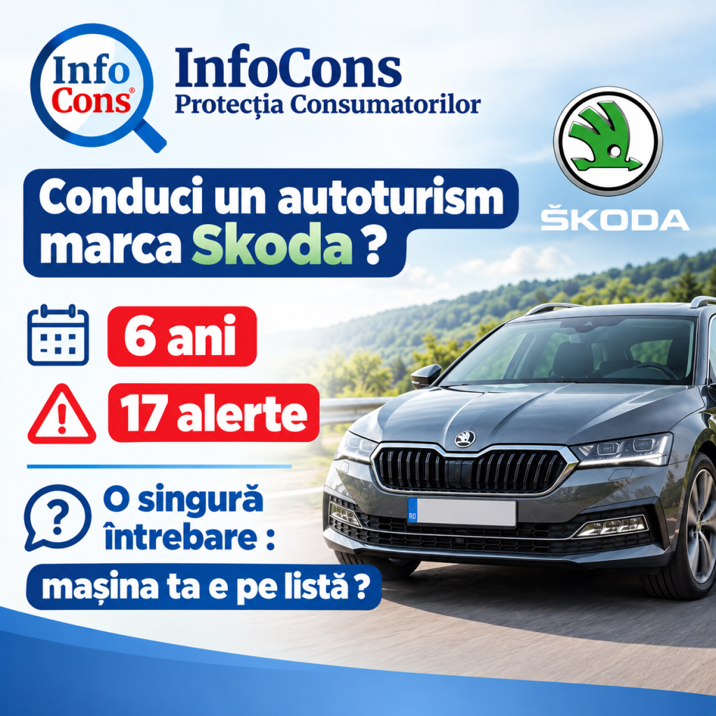 Conduci un autoturism marca Skoda ? 6 ani , 17 alerte , o singură &icirc;ntrebare mașina ta e pe listă