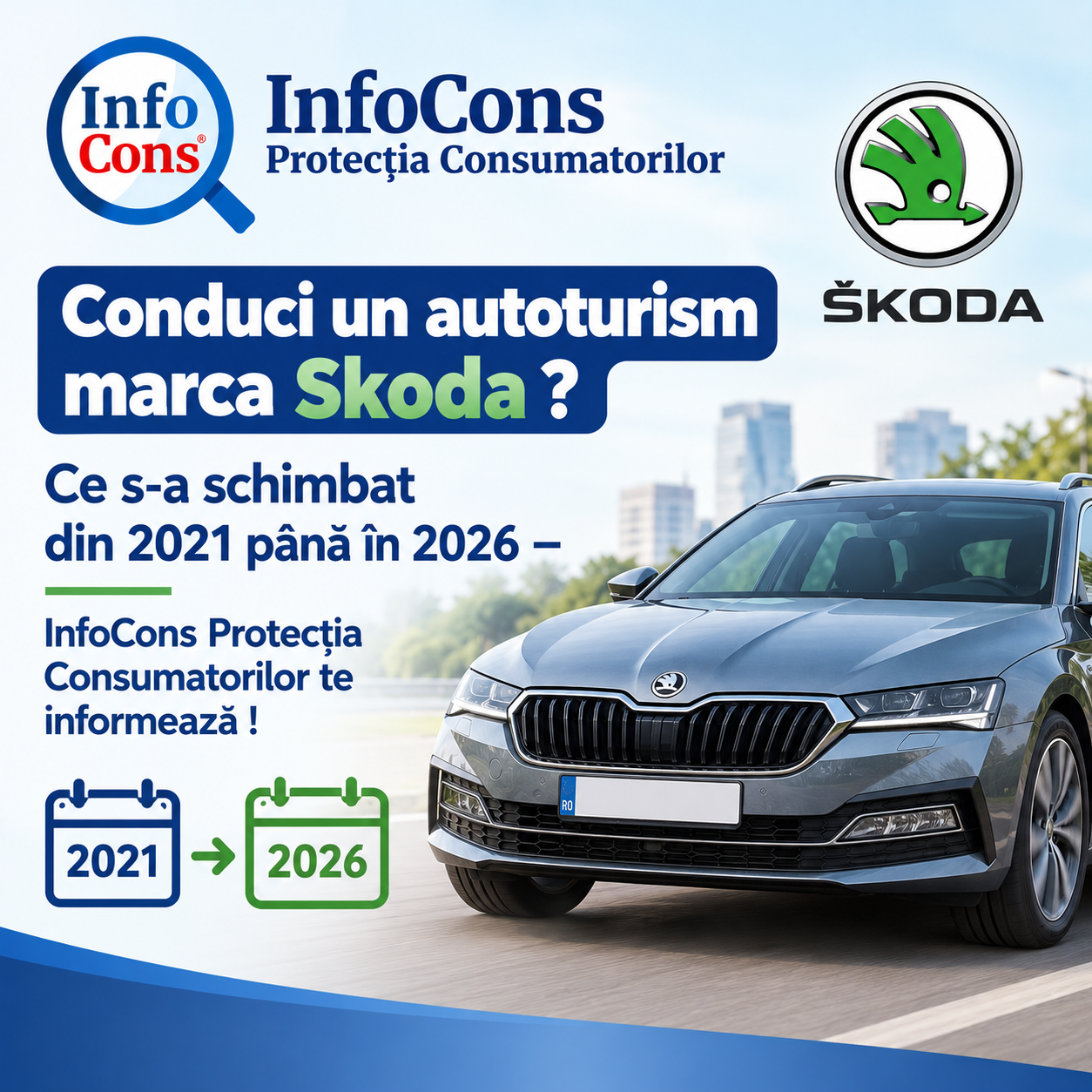 Conduci un autoturism marca Skoda ? Ce s-a schimbat din 2021 până în 2026 – InfoCons Protecția Consumatorilor te informează !