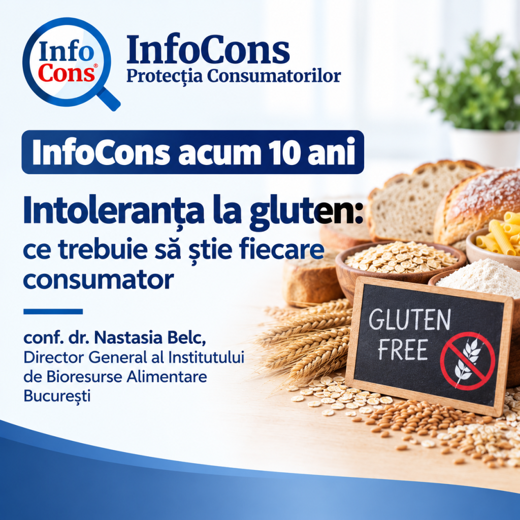 InfoCons acum 10 ani - Intoleranța la gluten ce trebuie să știe fiecare consumator - conf. dr. Nastasia Belc, Director General al Institutului de Bioresurse Alimentare București