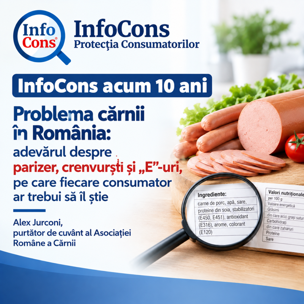 InfoCons acum 10 ani - Problema cărnii în România adevărul despre parizer, crenvurști și „E”-uri, pe care fiecare consumator ar trebui să îl știe