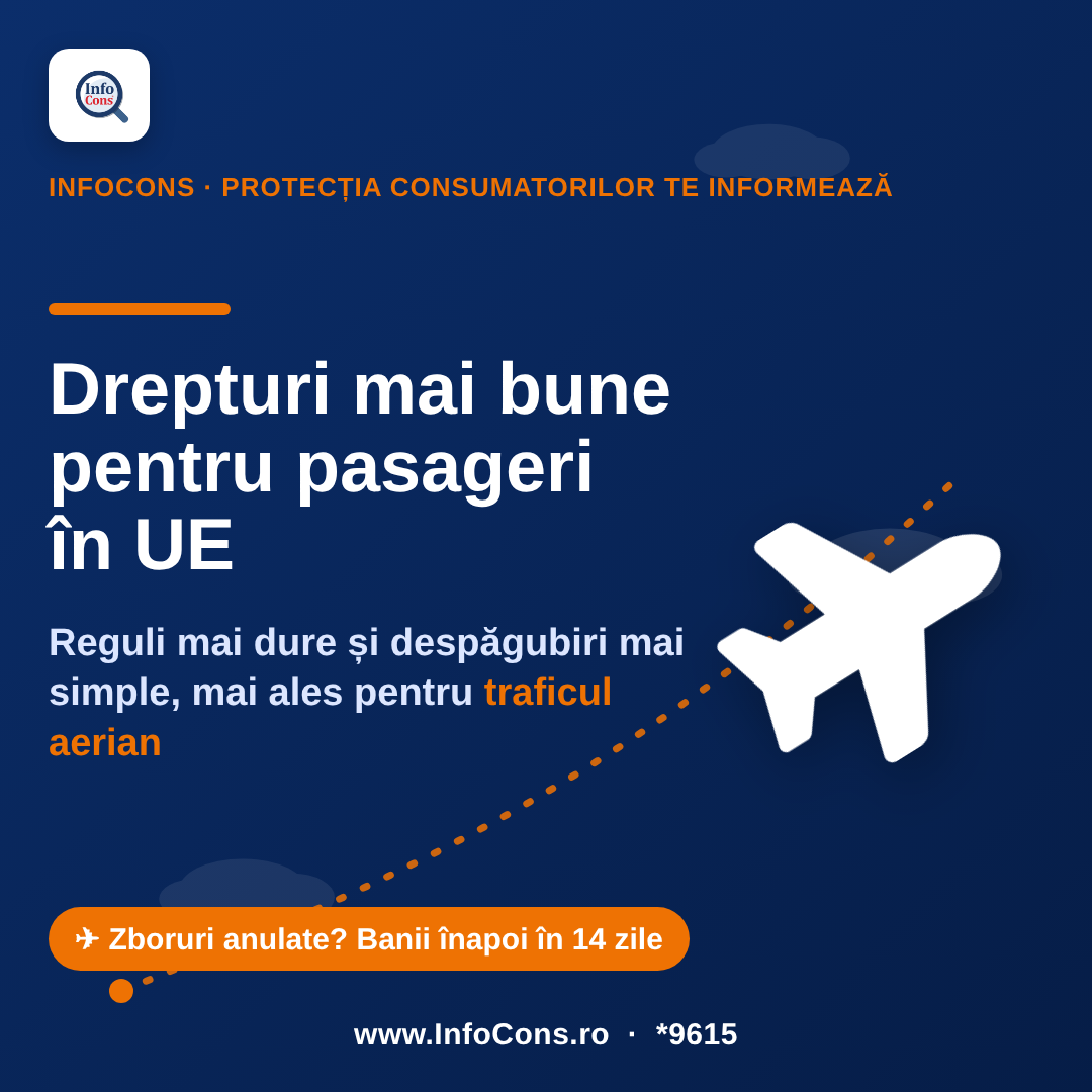 InfoCons te informeaza - Drepturi mai bune pentru pasageri in UE - rambursare in 14 zile