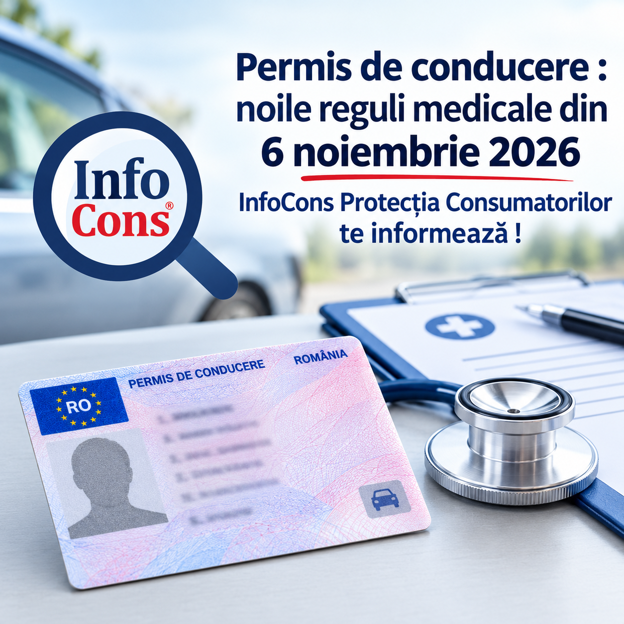 Permis de conducere : noile reguli medicale din 6 noiembrie 2026 – InfoCons Protecția Consumatorilor te informează !
