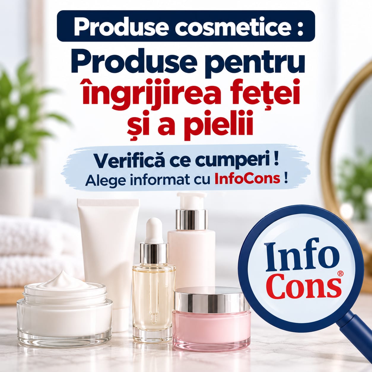 Produse cosmetice : Produse pentru îngrijirea feței și a pielii - Verifică ce cumperi! Alege informat cu InfoCons !
