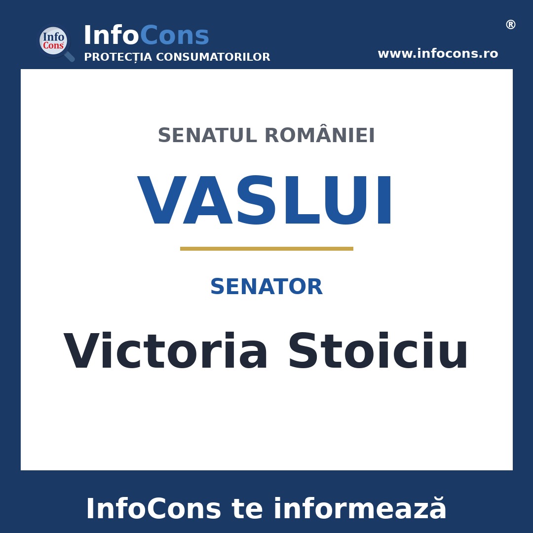 Senatul României și senatoarea Victoria Stoiciu – InfoCons te informează