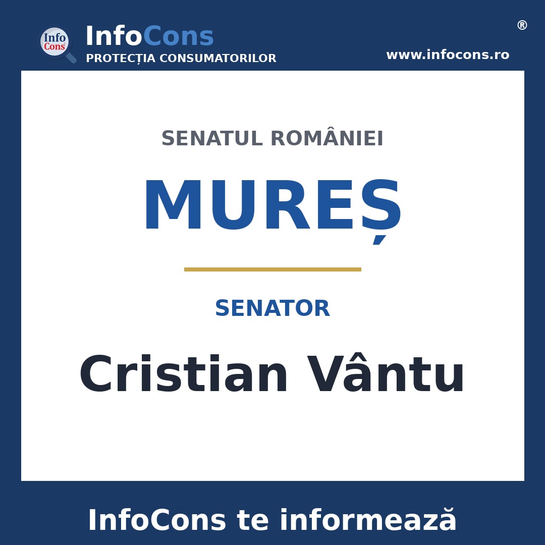 Senatul României și senatorul Cristian Vântu – InfoCons te informează
