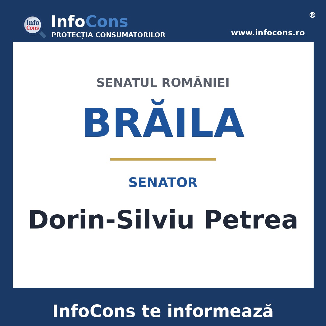 Senatul României și senatorul Dorin-Silviu Petrea – InfoCons te informează