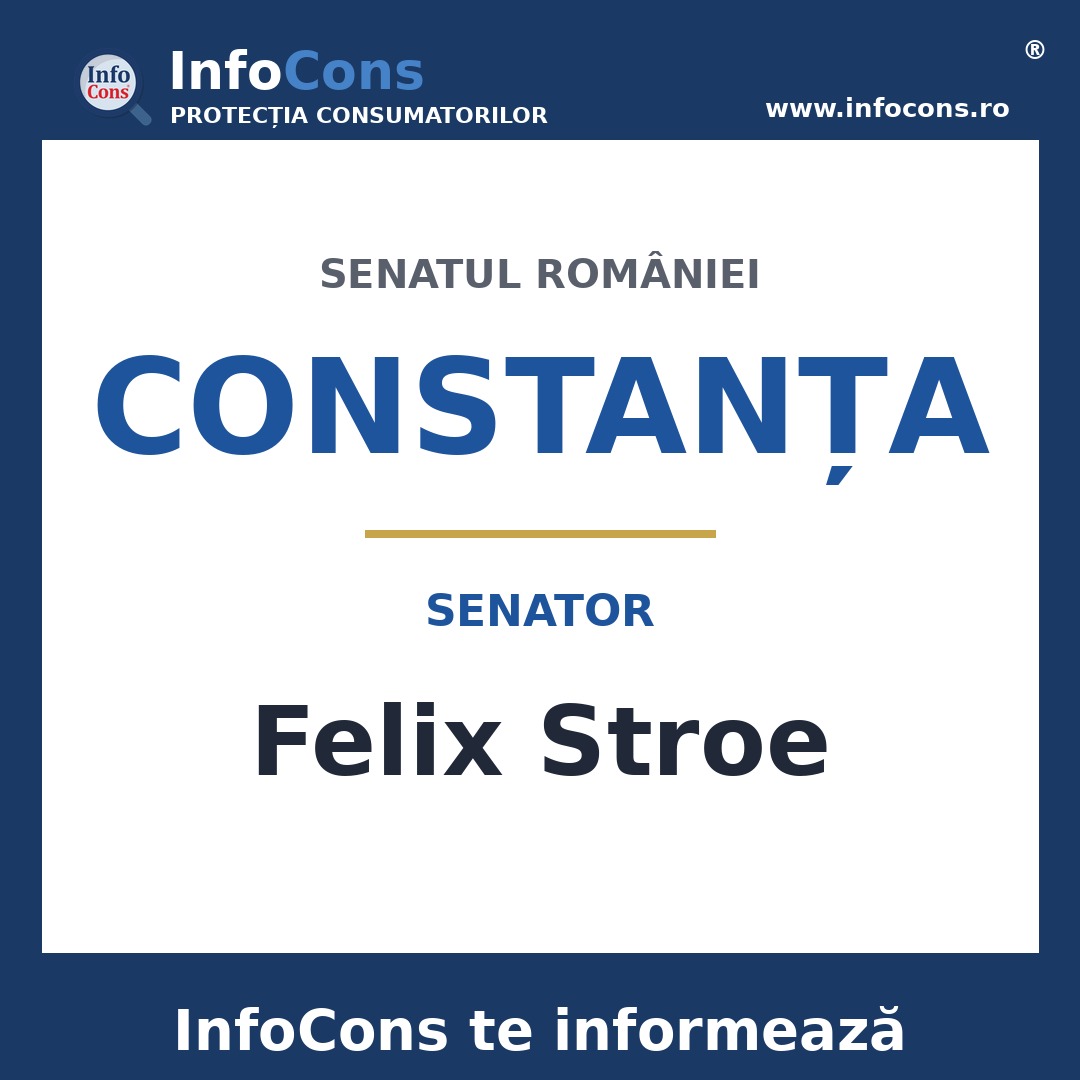 Senatul României și senatorul Felix Stroe – InfoCons te informează