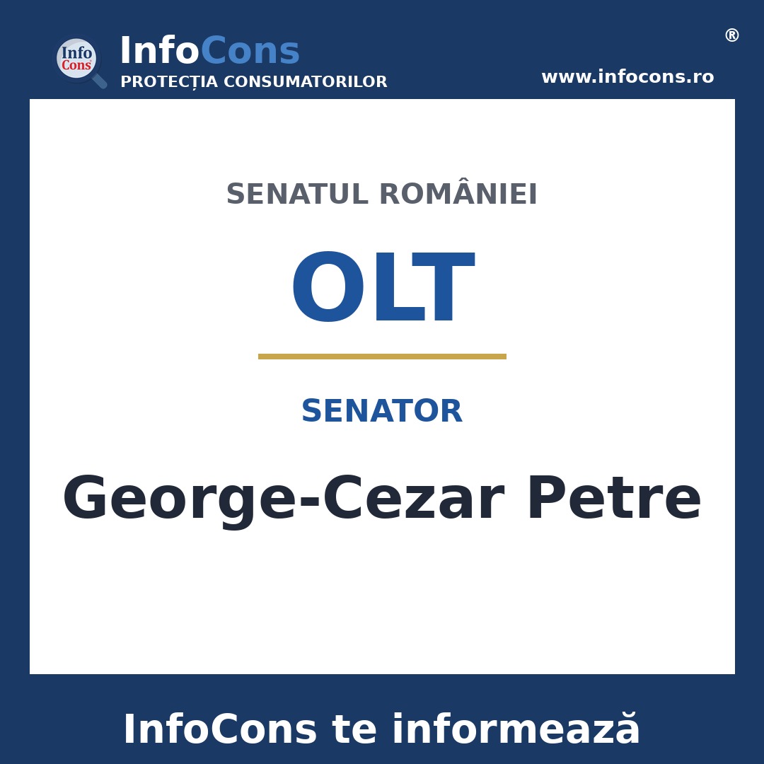 Senatul României și senatorul George-Cezar Petre – InfoCons te informează