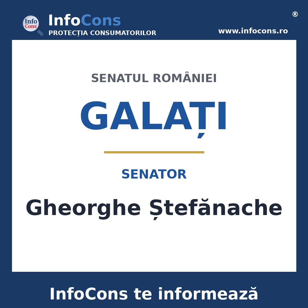 Senatul României și senatorul Gheorghe Ștefănache – InfoCons te informează