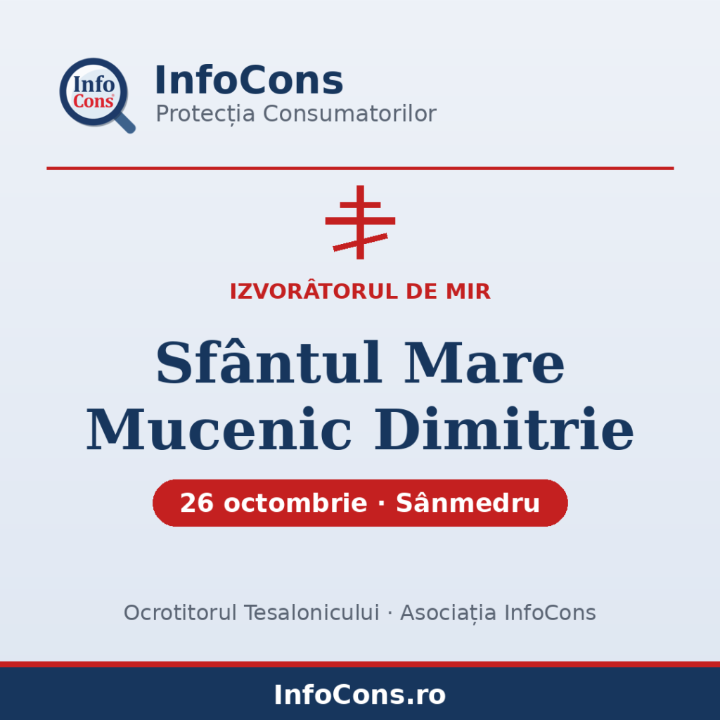 Sfantul Mare Mucenic Dimitrie, Izvoratorul de Mir - 26 octombrie