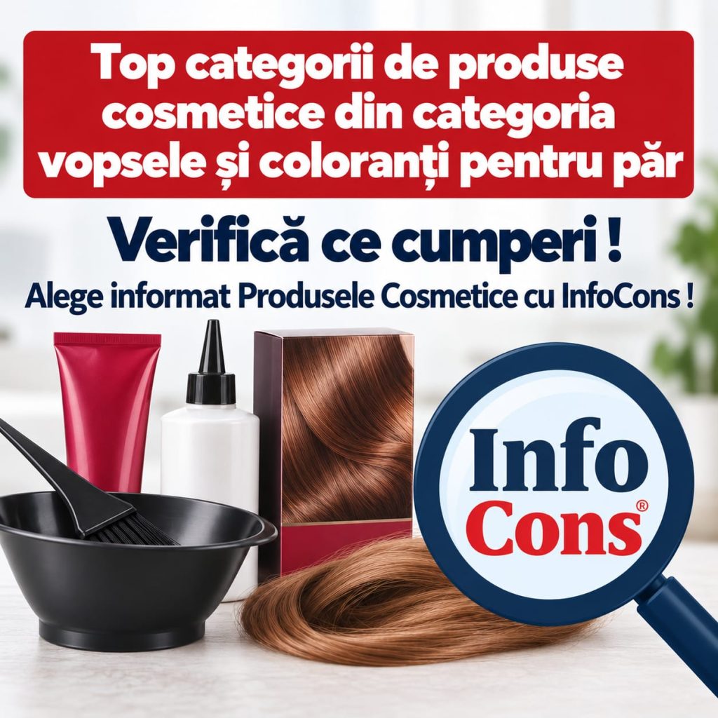 Top categorii de produse cosmetice din categoria vopsele și coloranți pentru păr &ndash; Verifică ce cumperi ! Alege informat Produsele Cosmetice cu InfoCons !