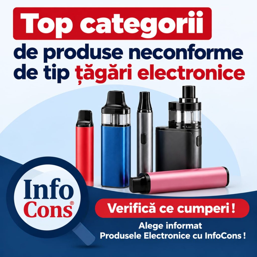 Top categorii de produse neconforme de tip țăgări electronice - Verifică ce cumperi ! Alege informat Produsele Electronice cu InfoCons !