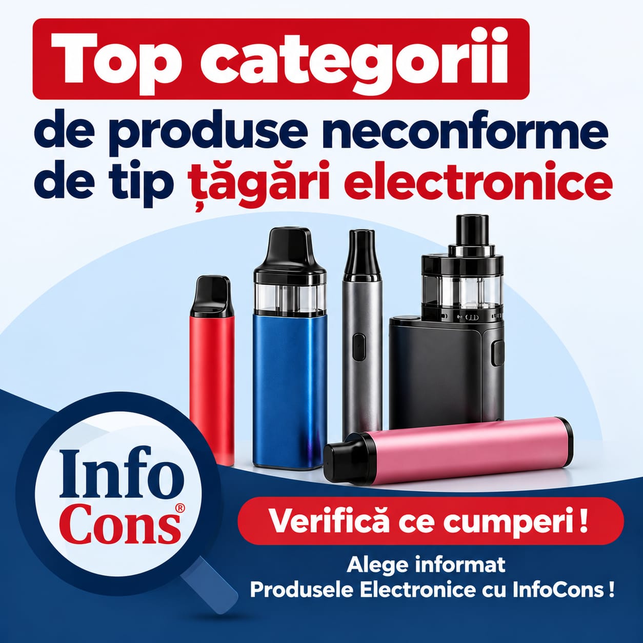 Top categorii de produse neconforme de tip țăgări electronice - Verifică ce cumperi ! Alege informat Produsele Electronice cu InfoCons !
