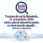 Vremea de azi în România , 31 octombrie 2026 răcire, ploi și ninsori la munte, cu strat nou de zăpadă – InfoCons te informează