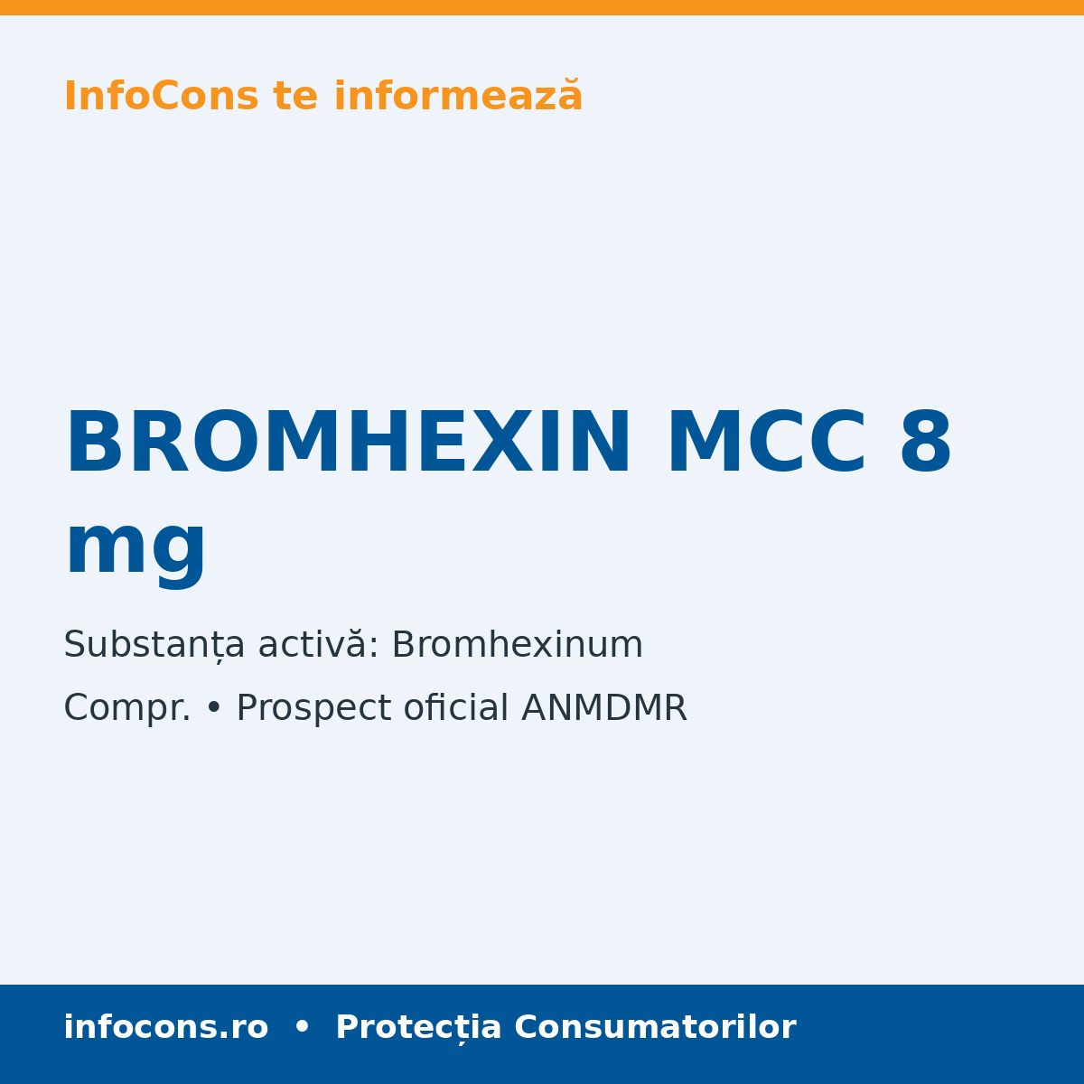 BROMHEXIN MCC 8 mg - Prospect Medical - InfoCons