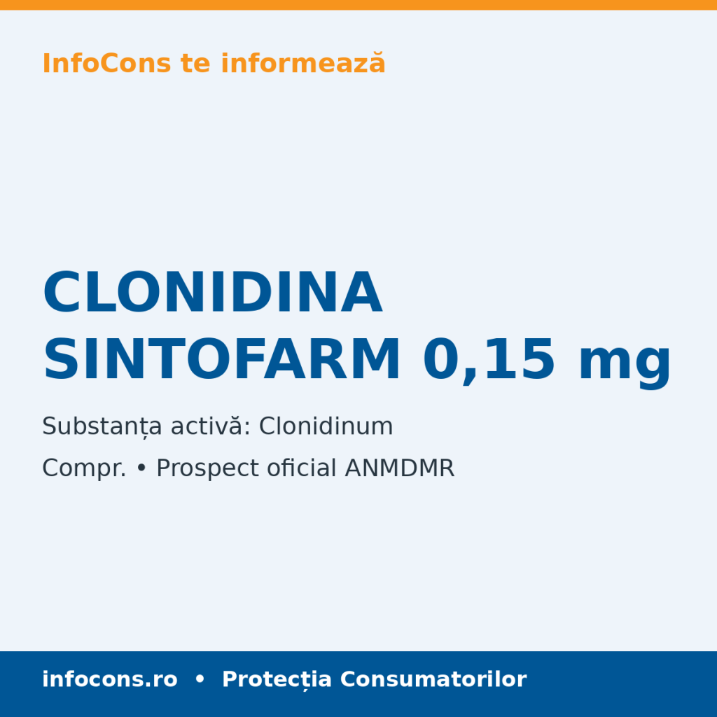 CLONIDINA SINTOFARM 0,15 mg - Prospect Medical - InfoCons