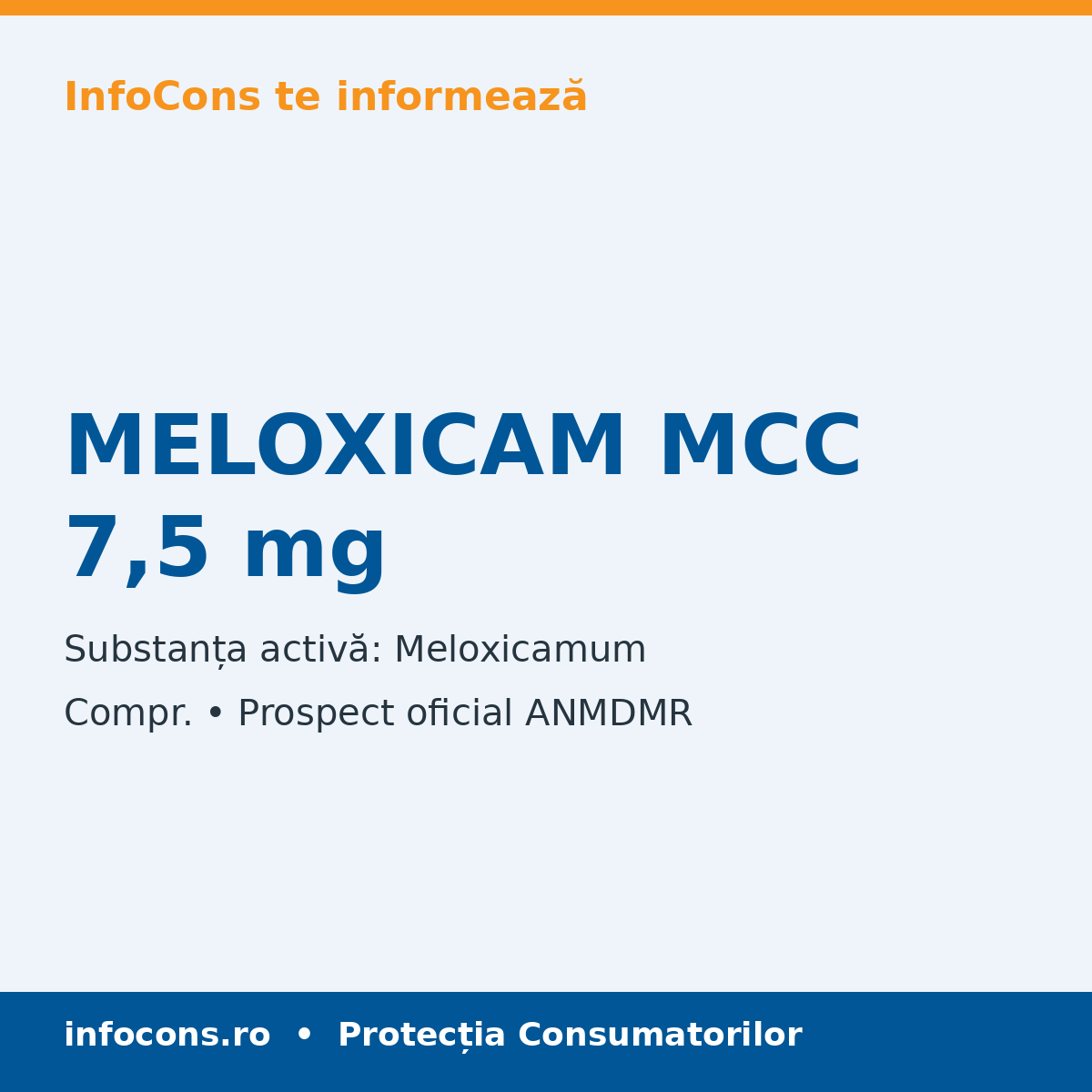 MELOXICAM MCC 7,5 mg - Prospect Medical - InfoCons