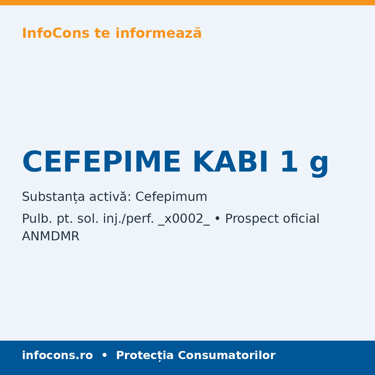 CEFEPIME KABI 1 g - Prospect Medical - InfoCons