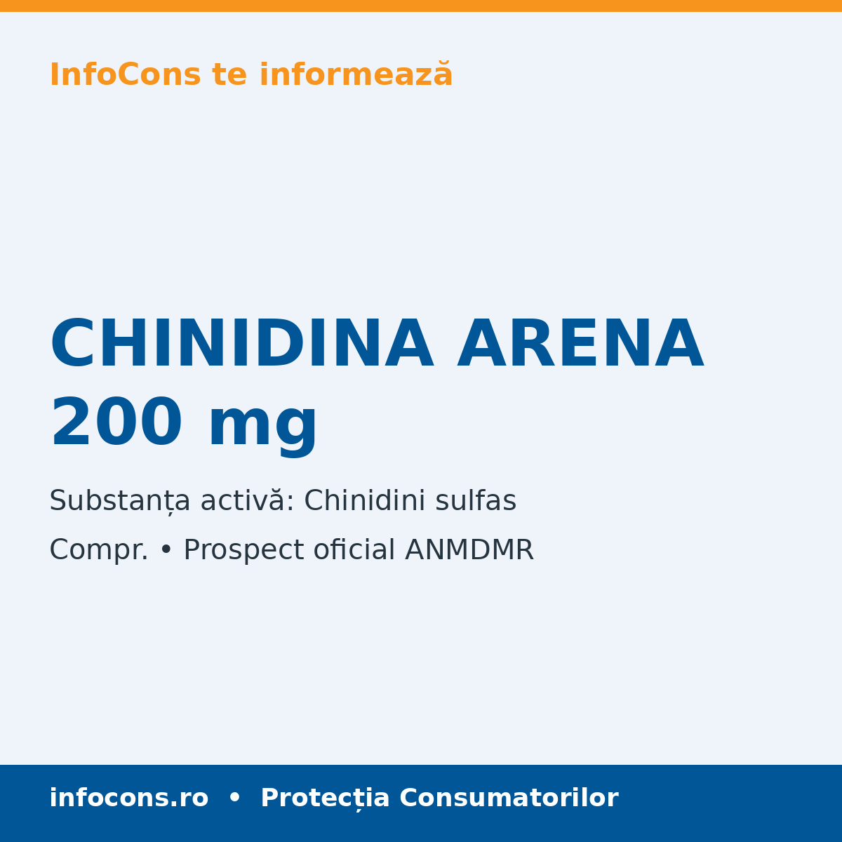 CHINIDINA ARENA 200 mg - Prospect Medical - InfoCons