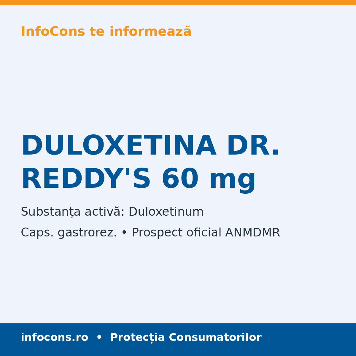 DULOXETINA DR. REDDY'S 60 mg - Prospect Medical - InfoCons