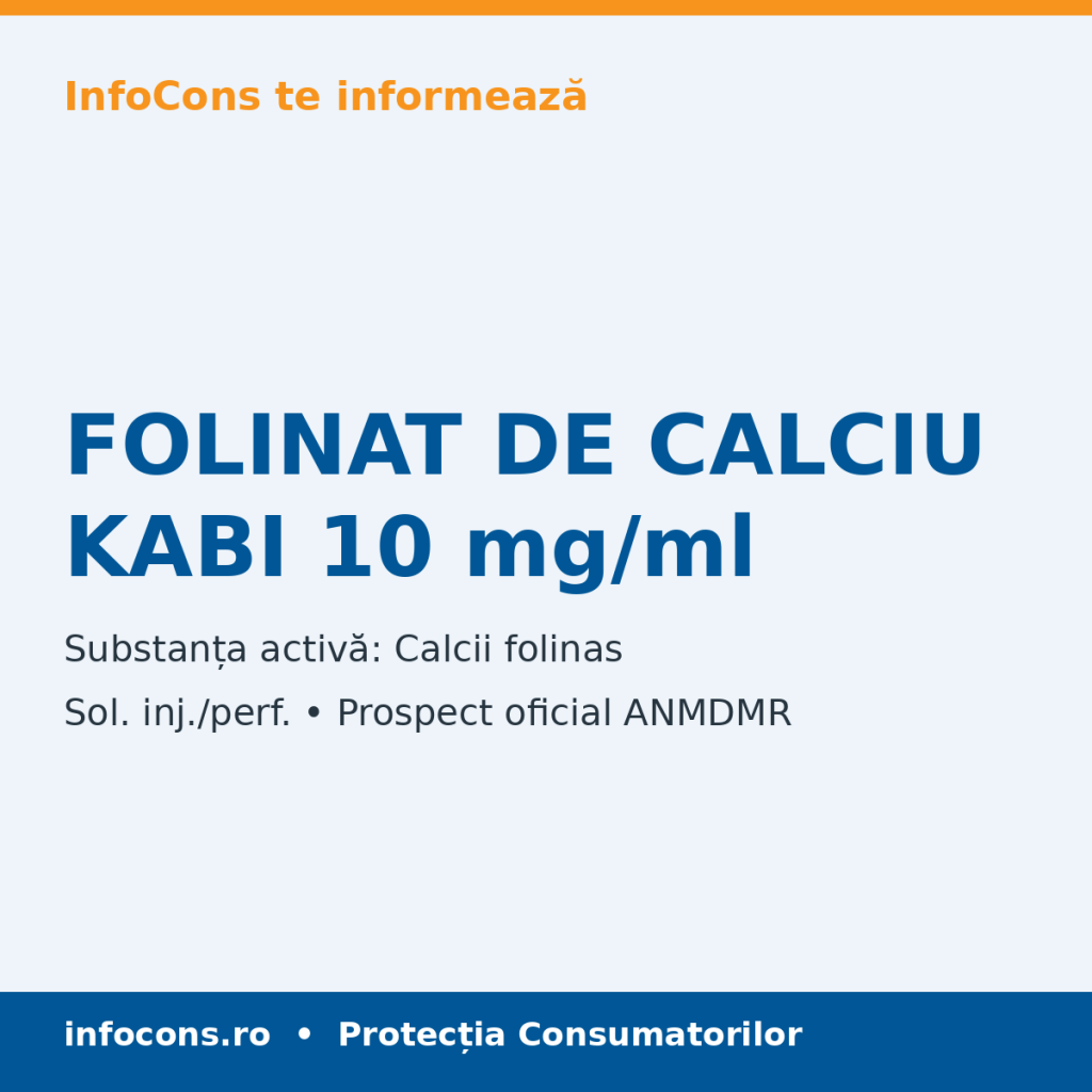 FOLINAT DE CALCIU KABI 10 mg/ml - Prospect Medical - InfoCons