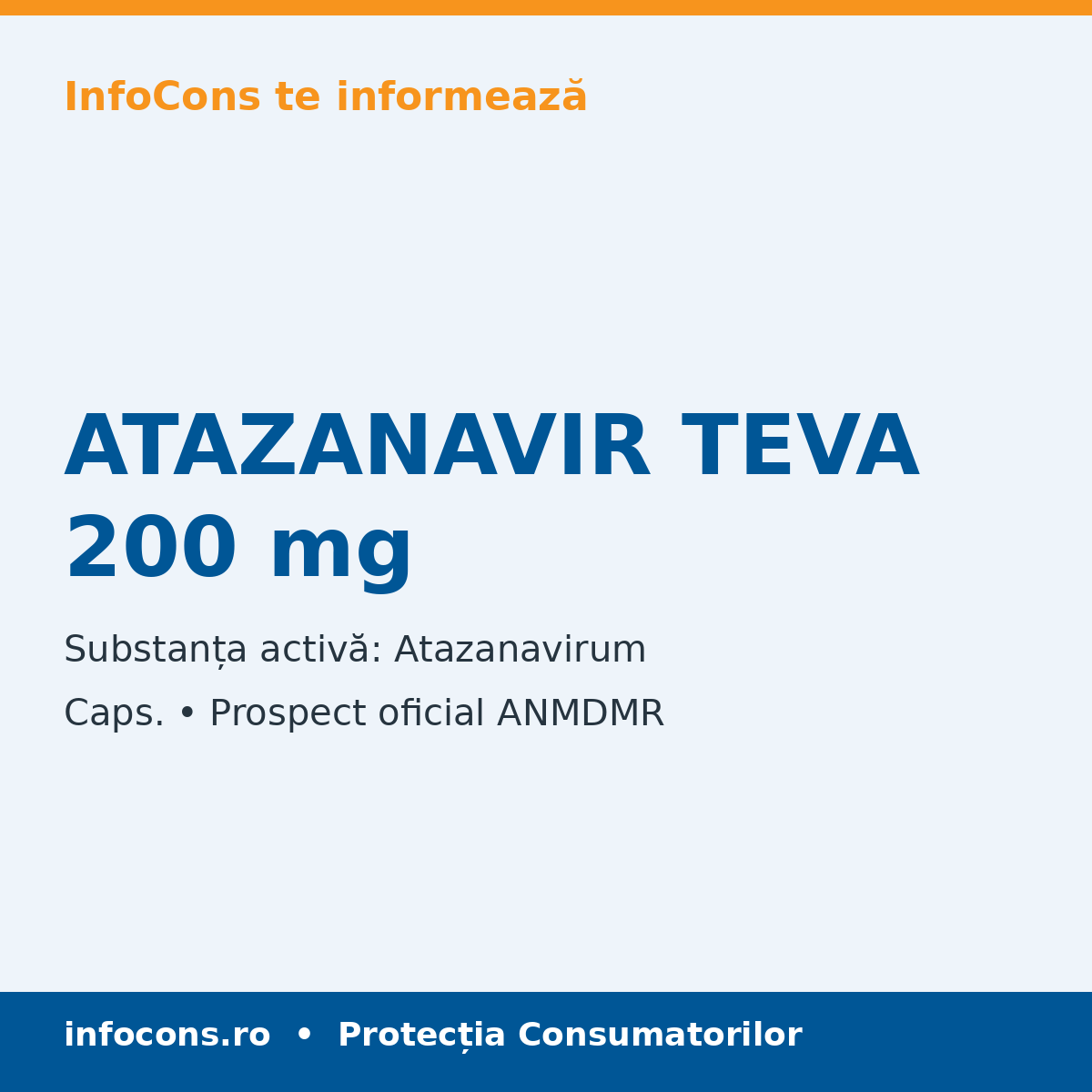 ATAZANAVIR TEVA 200 mg - Prospect Medical - InfoCons