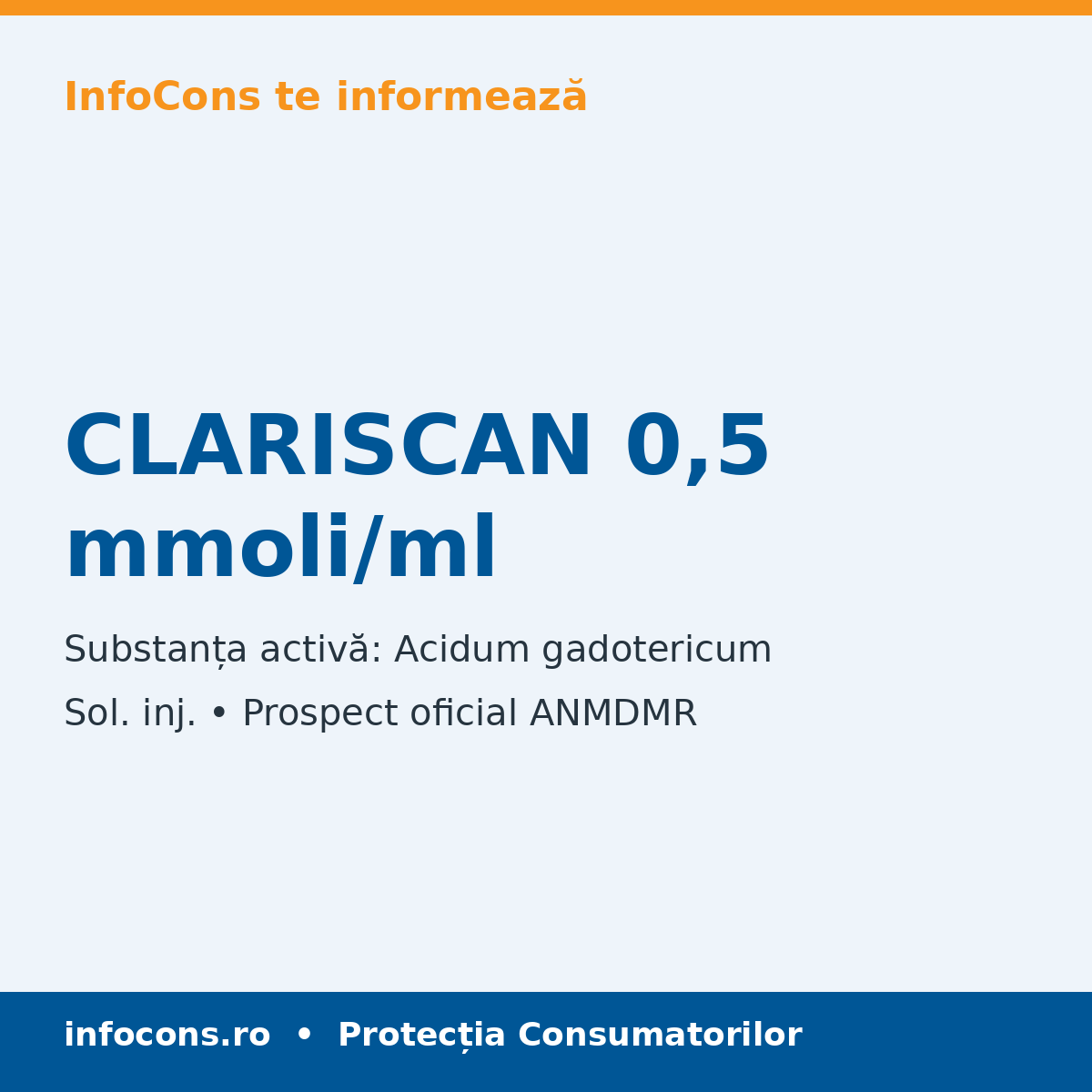 CLARISCAN 0,5 mmoli/ml - Prospect Medical - InfoCons