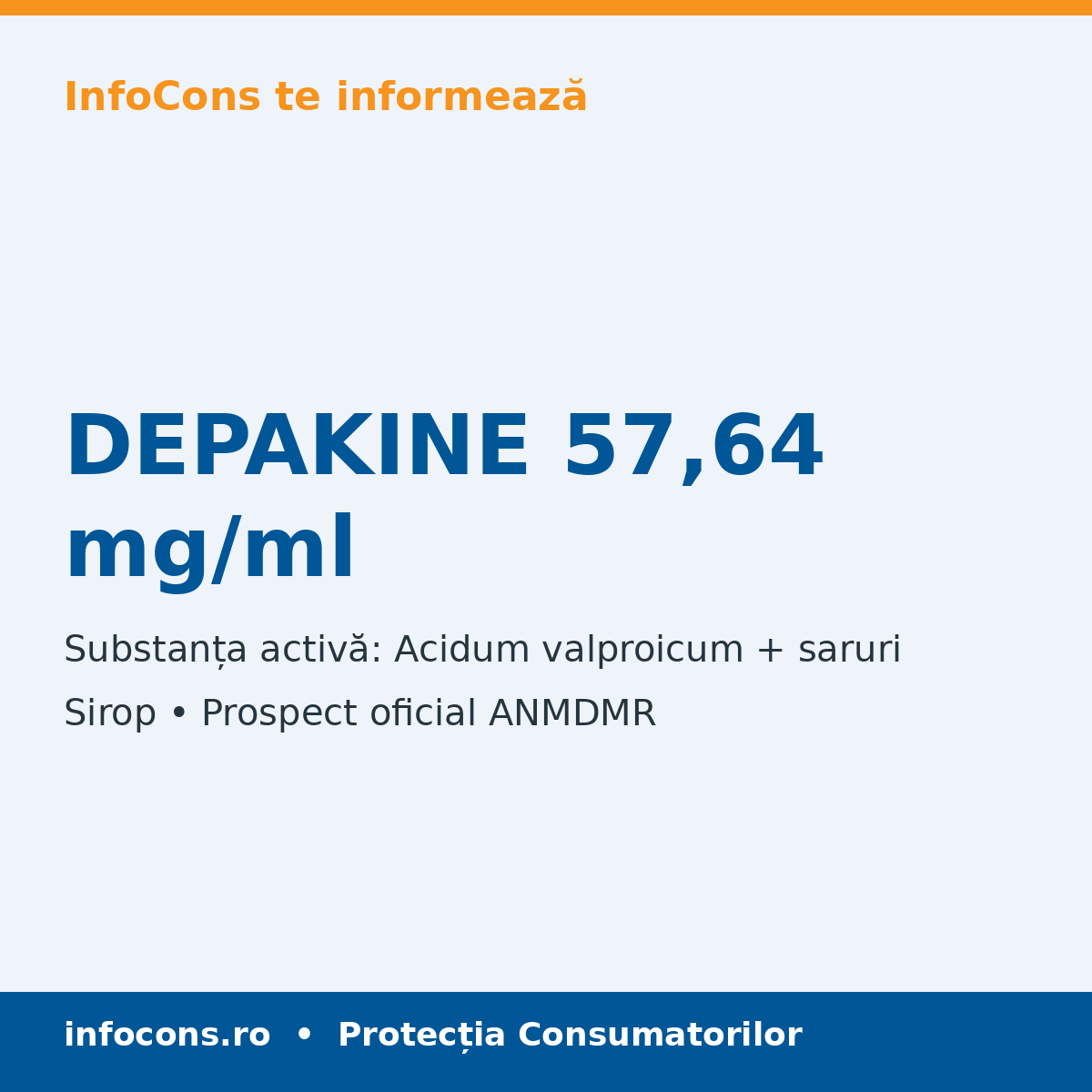 DEPAKINE 57,64 mg/ml - Prospect Medical - InfoCons