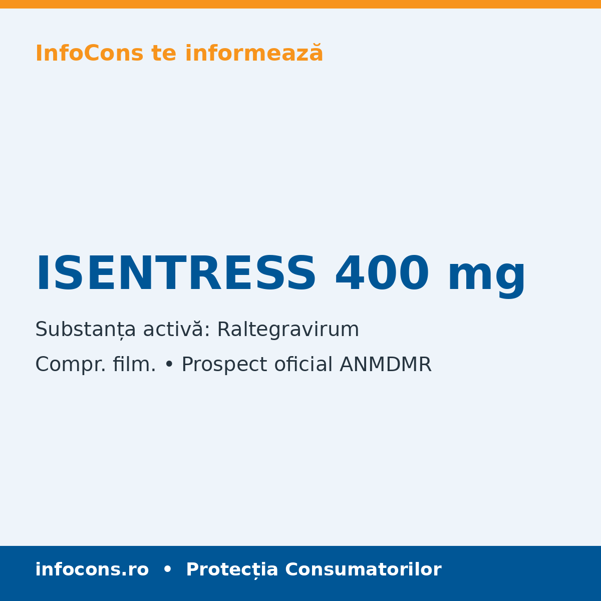 ISENTRESS 400 mg - Prospect Medical - InfoCons