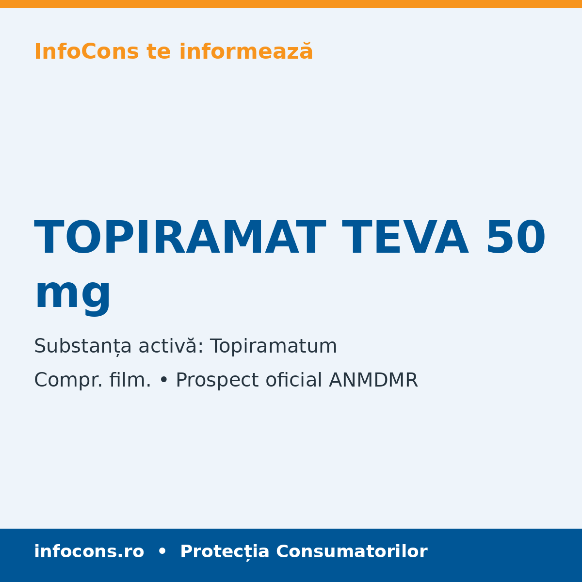 TOPIRAMAT TEVA 50 mg - Prospect Medical - InfoCons