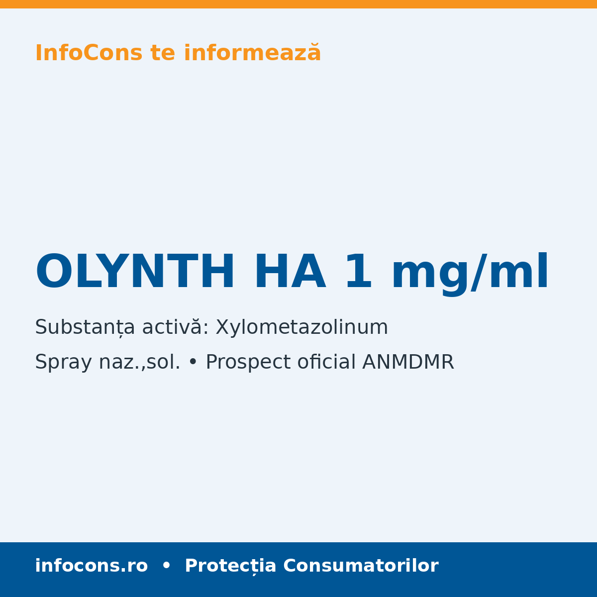 OLYNTH HA 1 mg/ml - Prospect Medical - InfoCons