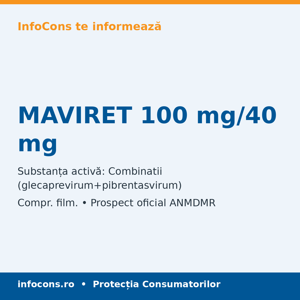 MAVIRET 100 mg/40 mg - Prospect Medical - InfoCons