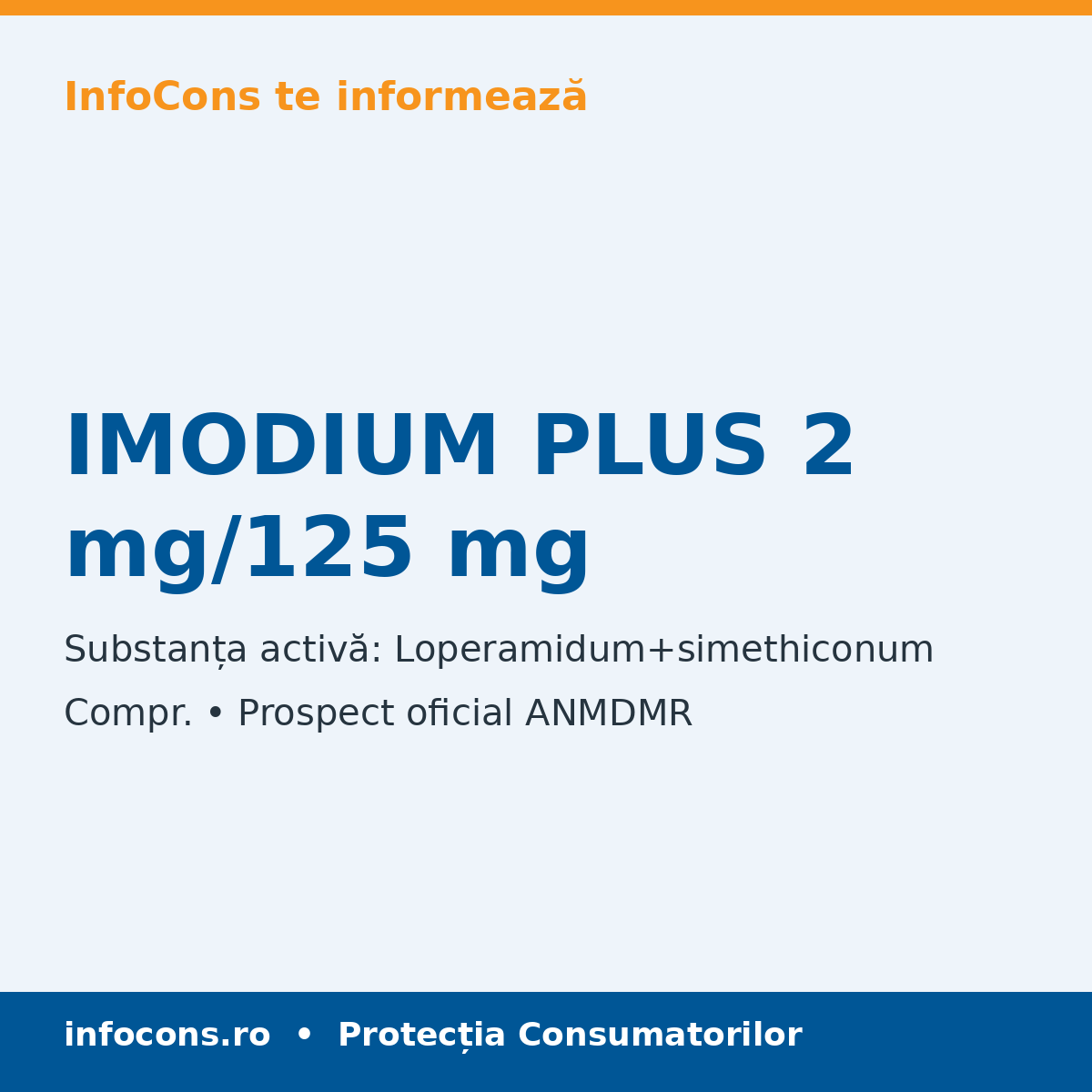 IMODIUM PLUS 2 mg/125 mg - Prospect Medical - InfoCons